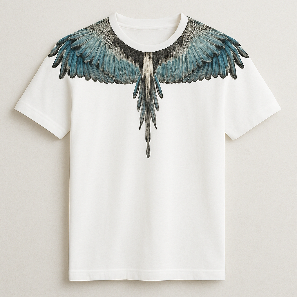 Blue wingspan printed T shirt